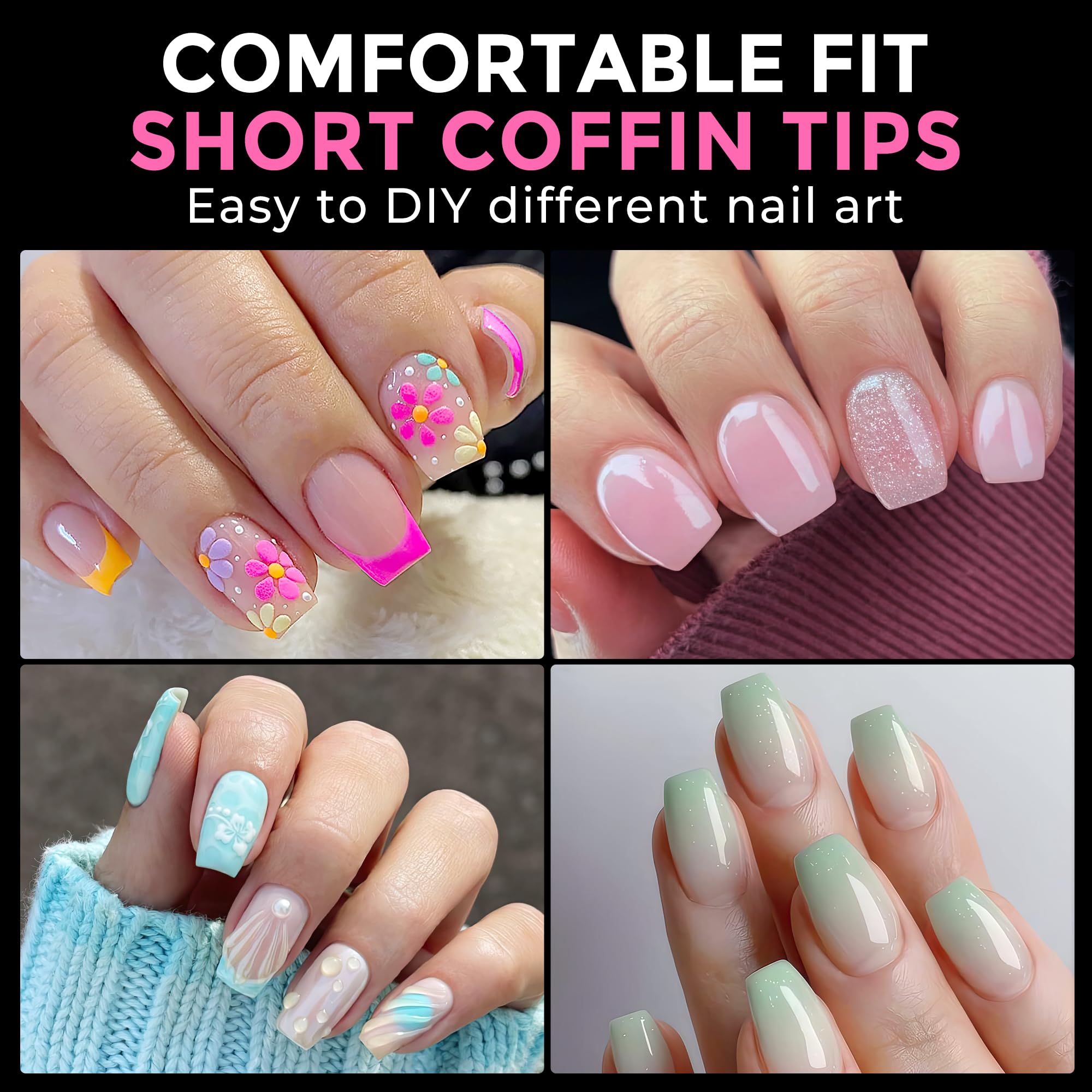 UNA GELLA tips show 12 sizes with top numbers for easy proper fit