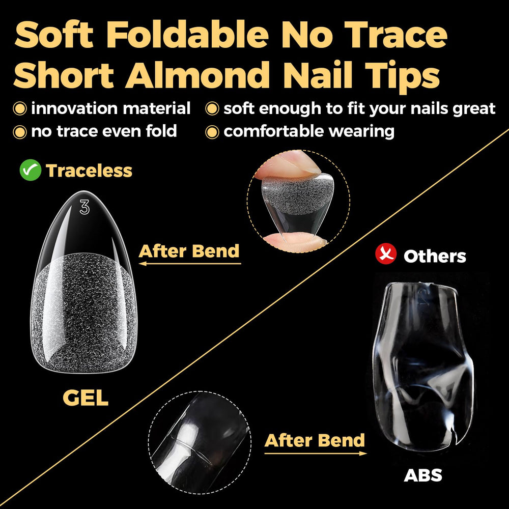 UNA GELLA tips with no C-curve for quicker application.