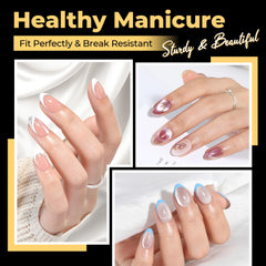 UNA GELLA short oval almond nail tip side view for comfortable wear