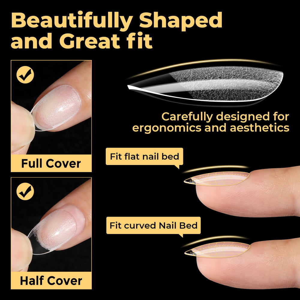 UNA GELLA pre-shaped tip with smooth edge for easy DIY manicures