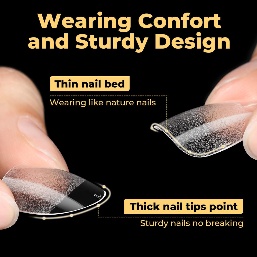UNA GELLA gel tip ready for soak-off with acetone