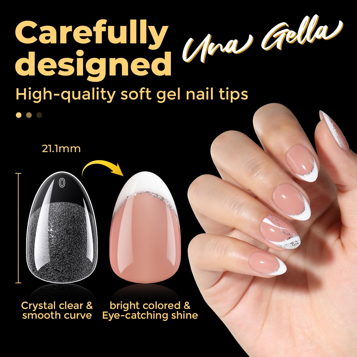 UNA GELLA tip illustrating long-lasting wear beyond four weeks when used properly