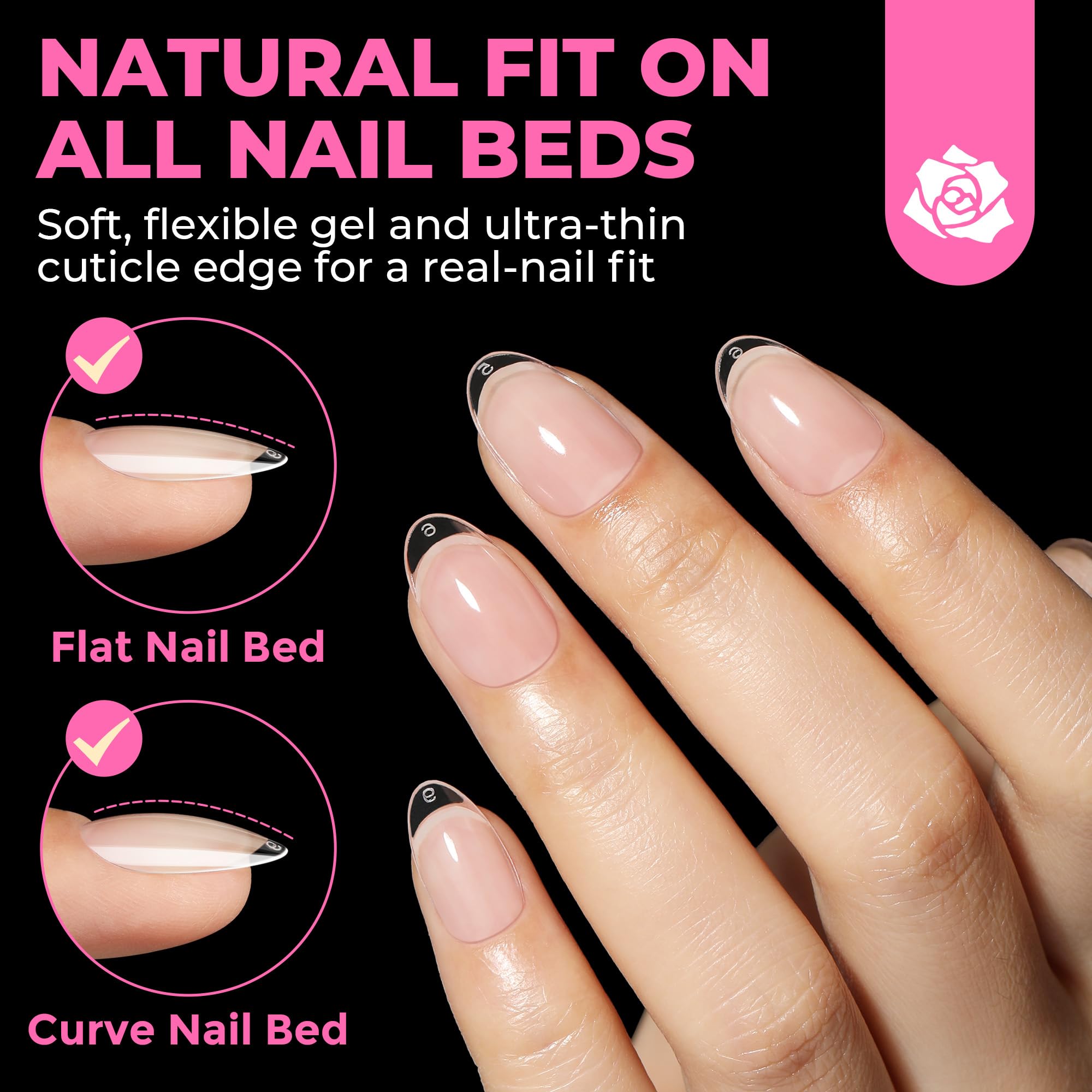 UNA GELLA soft gelly tips bending with no trace for clean shape.