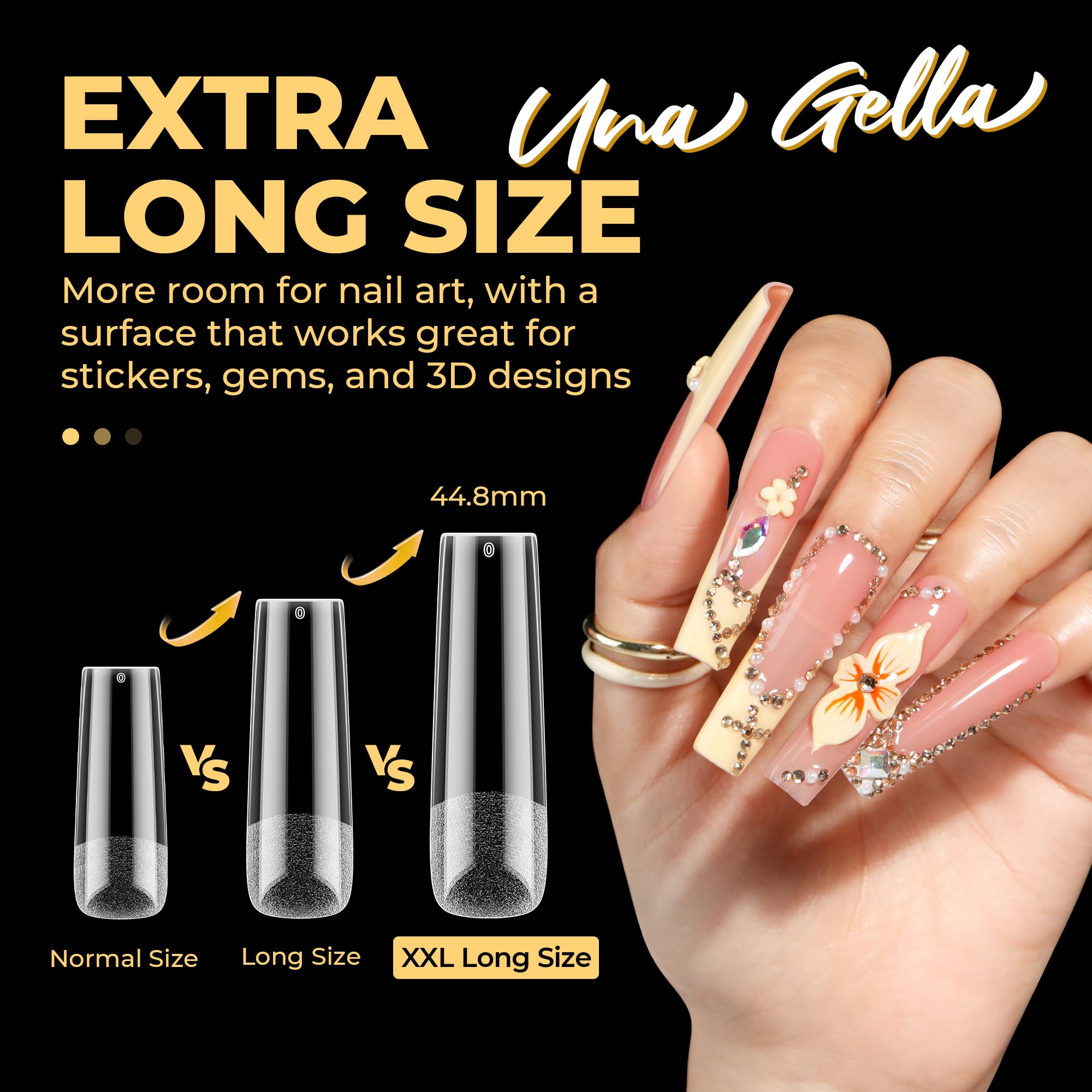 UNA GELLA soft jelly formula nail tips with clear look
