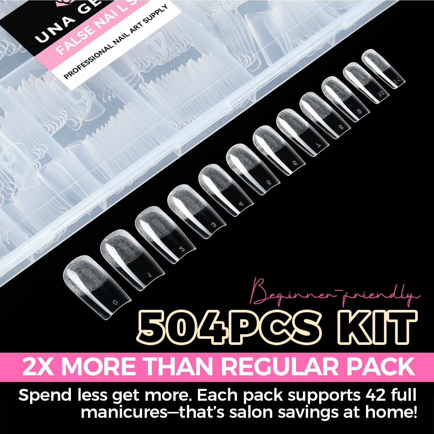 UNA GELLA square fake nails easy-application tips for quick home nail kits.