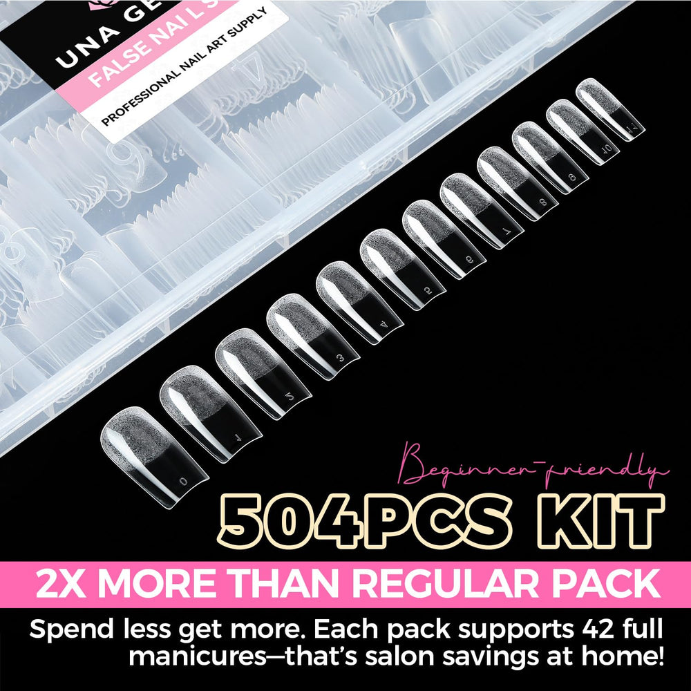 UNA GELLA square fake nails easy-application tips for quick home nail kits.