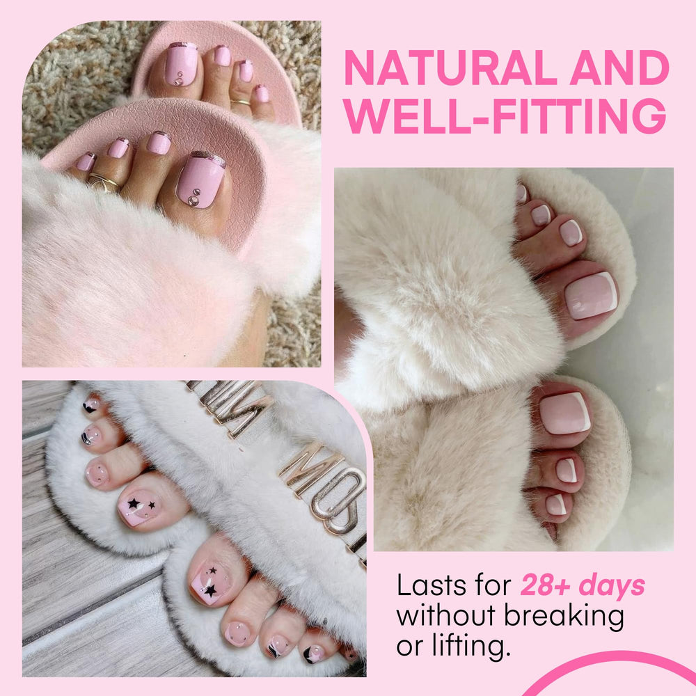 UNA GELLA toe tips in 15 sizes for precise wide-nail fit and durability
