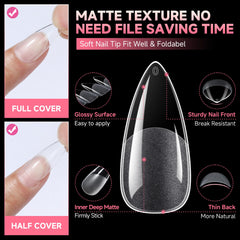 UNA GELLA stiletto nails 12 sizes box display for precise fit.