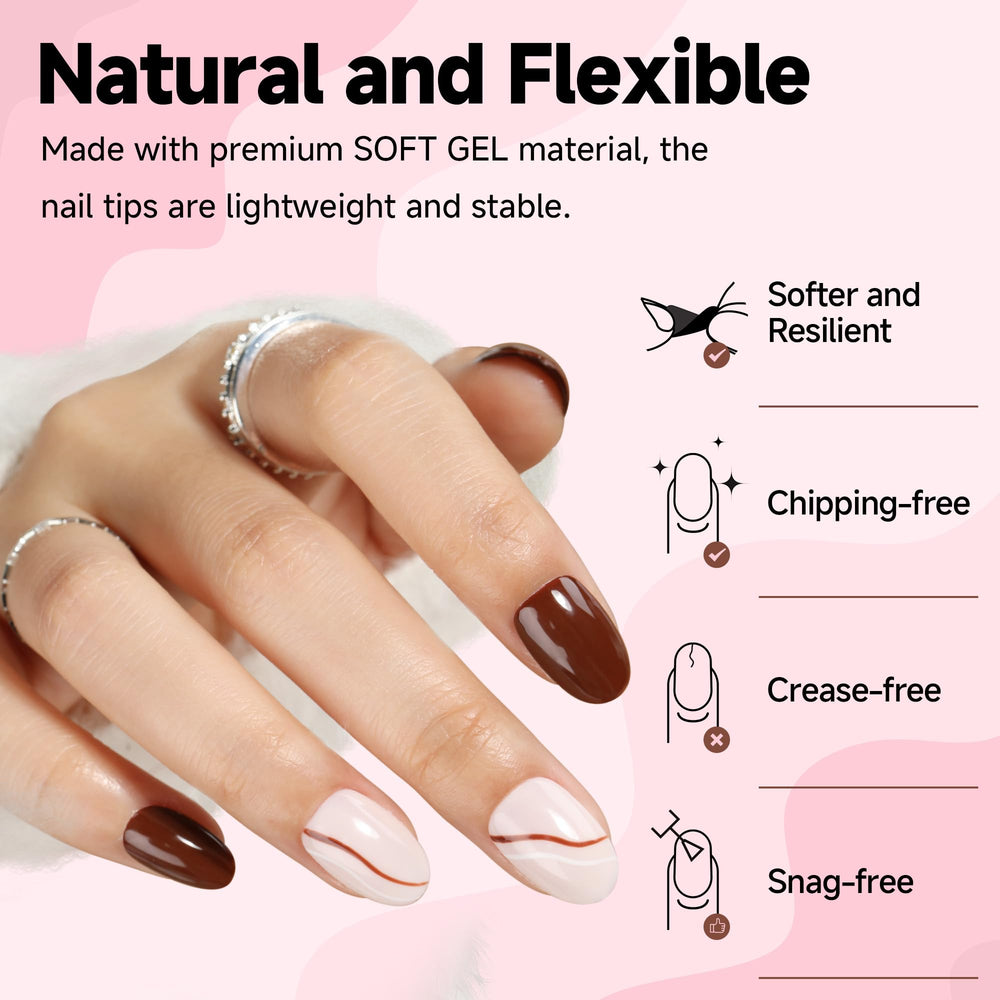 UNA GELLA tips feature thick front, ultra-thin back for break-resistance and precise fit