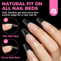 UNA GELLA tips in 12 sizes with top-number labels for quick fit.