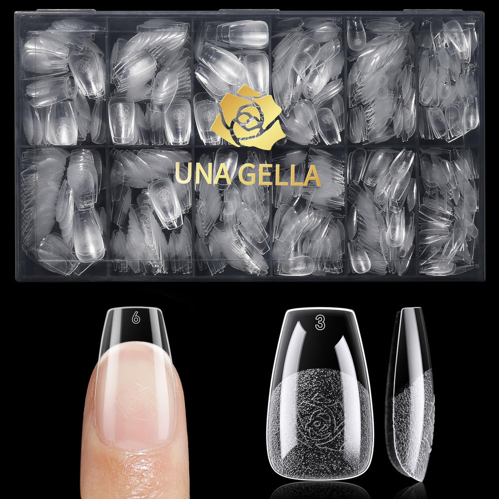 UNA GELLA traceless nail tips show clean, natural look after application