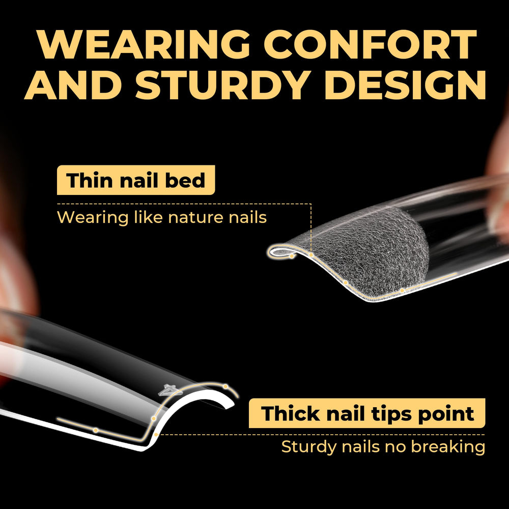 UNA GELLA traceless press-on tips with bend-proof design