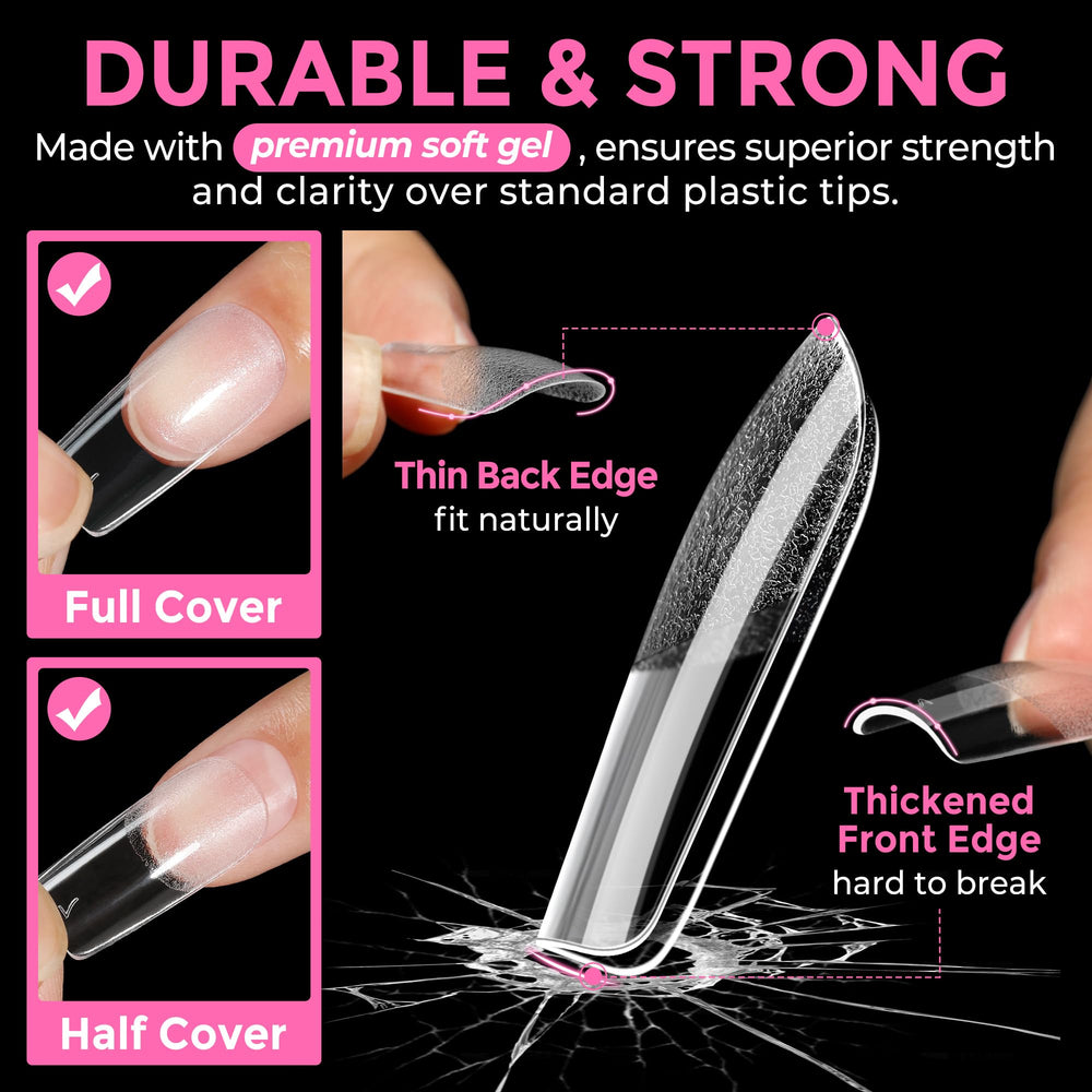 UNA GELLA twelve sizes tips with top numbers for precise fit.