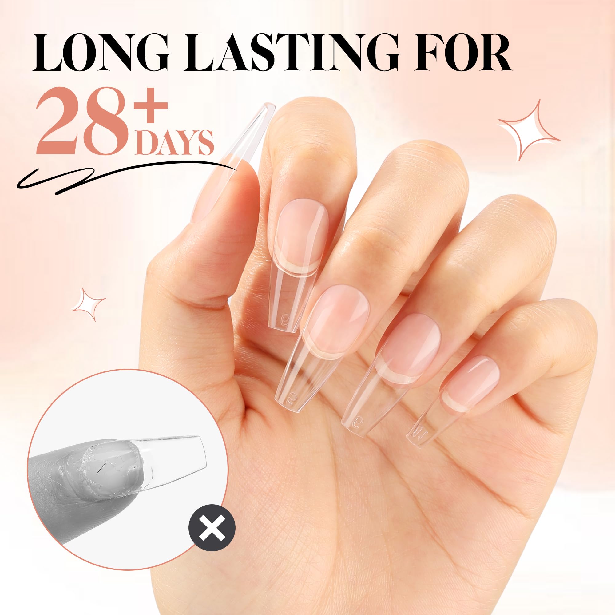UNA GELLA press-on nails secured with long-lasting hold.