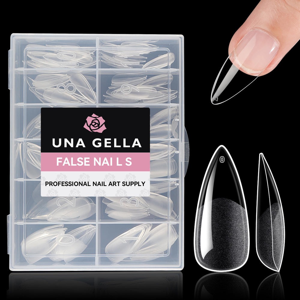 UNA GELLA wear test visuals suggesting up to four weeks of wear.
