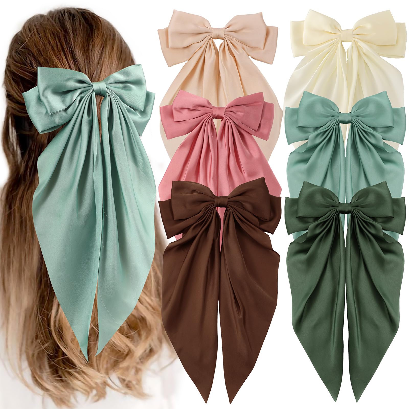 Unbednigt green hair bows clip for daily wear, adds polished charm.