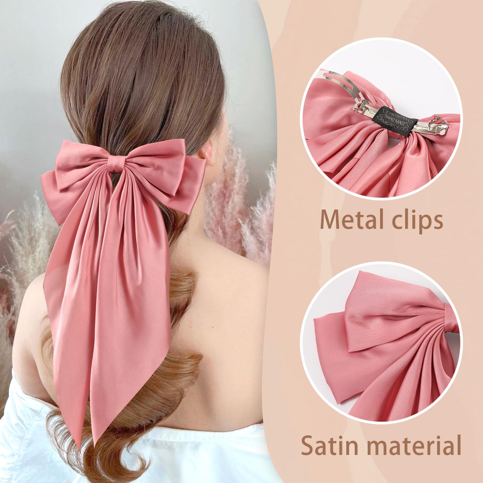 Unbednigt large satin bow, easy to match with outfits.