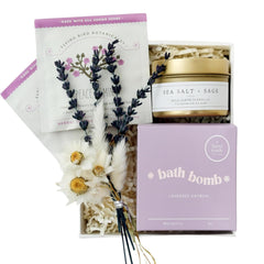 Unboxme Gifts Mini Lavender Spa Set candle for calming relaxation rituals