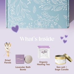 Unboxme Gifts Mini Lavender Spa Set soap for gentle cleansing with lavender scent