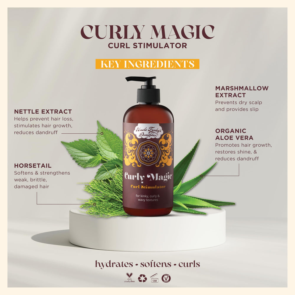 Styling board demo shows defining waves with Curly Magic Stimulator