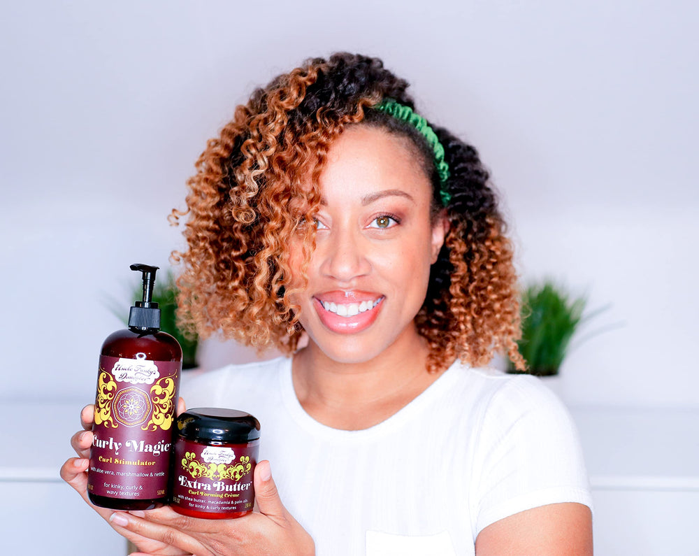 Uncle Funky's Daughter Extra Butter Curl Forming Creme defines curls on textured hair