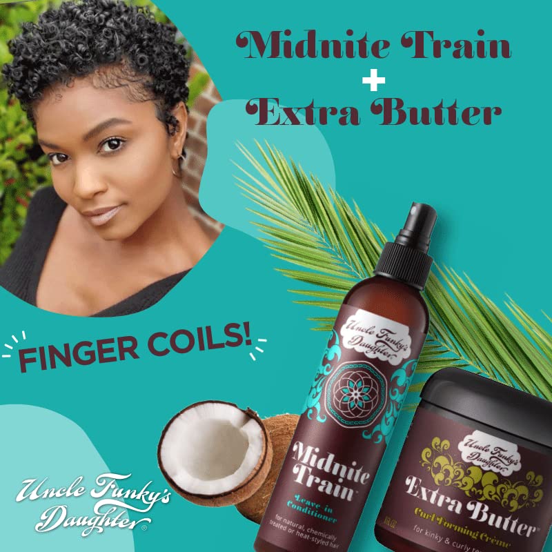 Uncle Funky's Daughter Midnite Train improves hair manageability for daily styling.