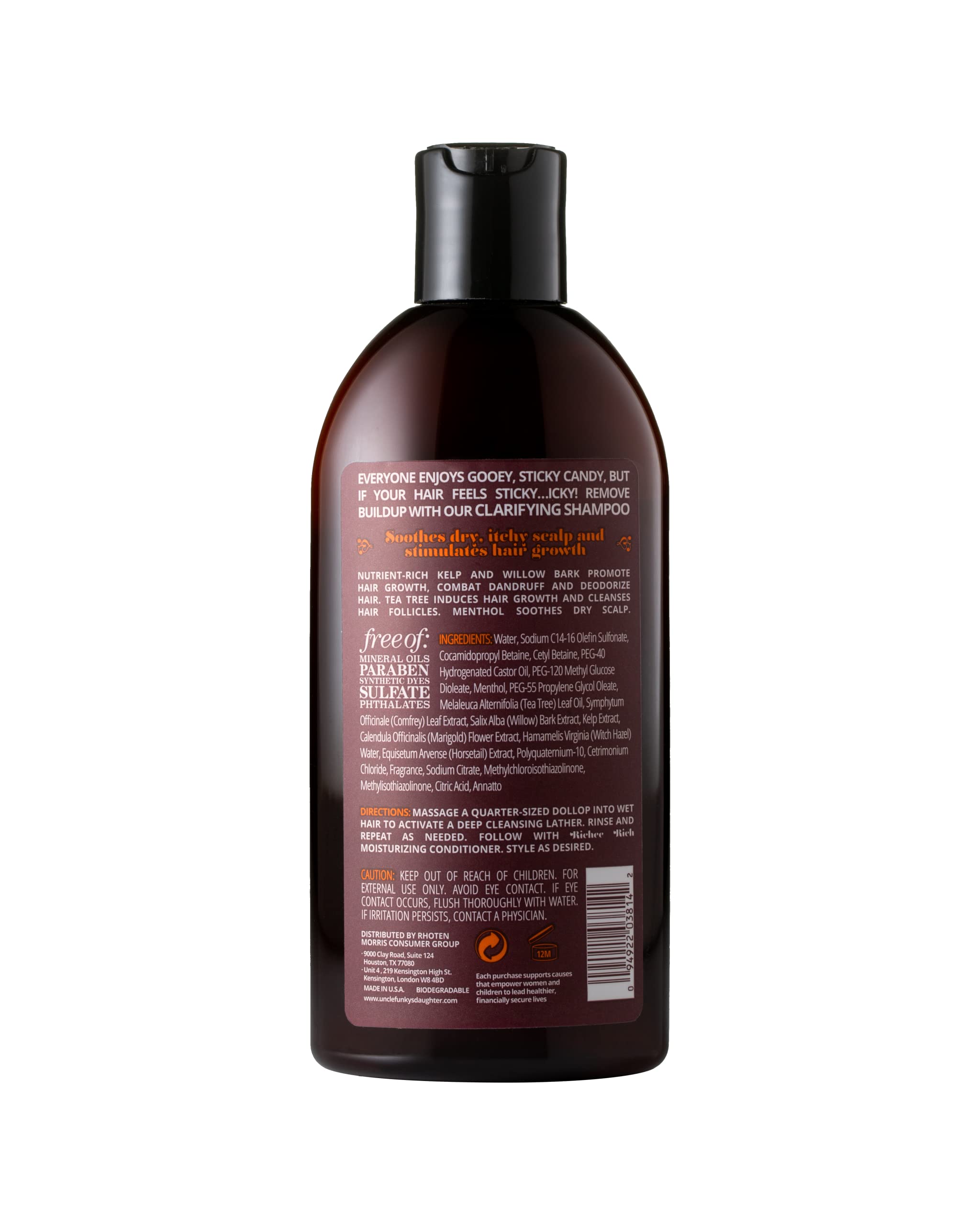 Uncle Funky's Daughter Squeaky lather on scalp with refreshing tingling sensation