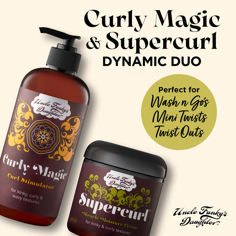 Uncle Funky's Daughter Supercurl Miracle Moisture Creme defines curls with shine