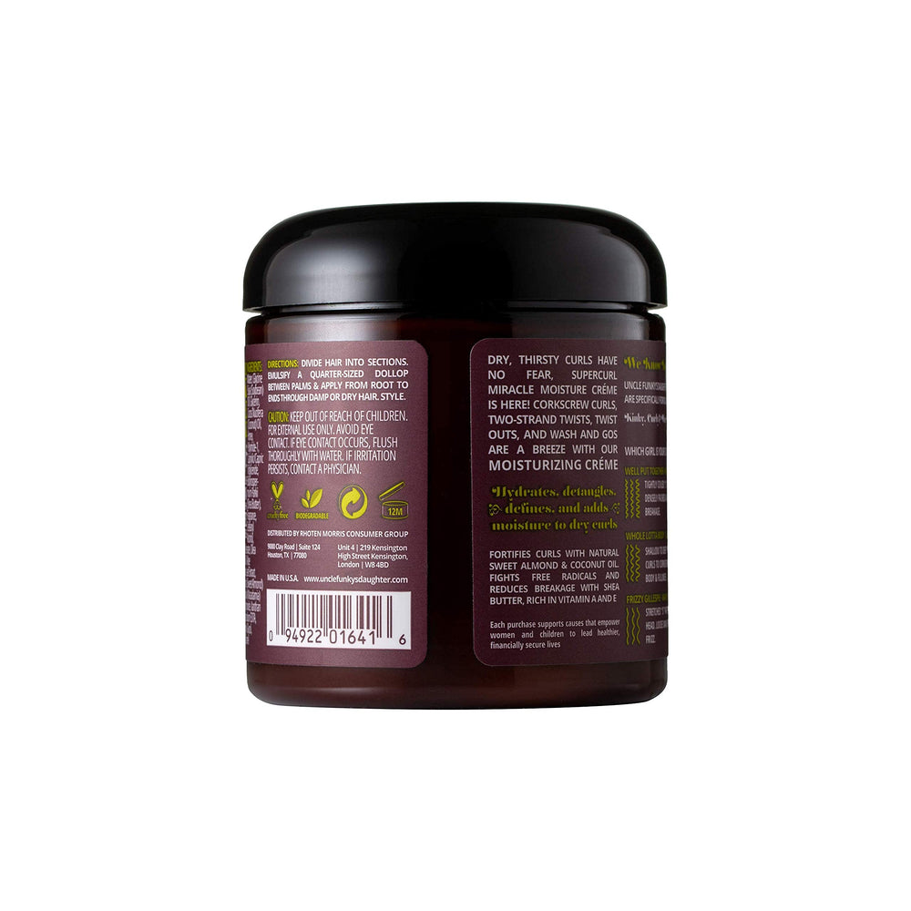 Uncle Funky's Daughter Supercurl Miracle Moisture Creme adds moisture and shine to curls