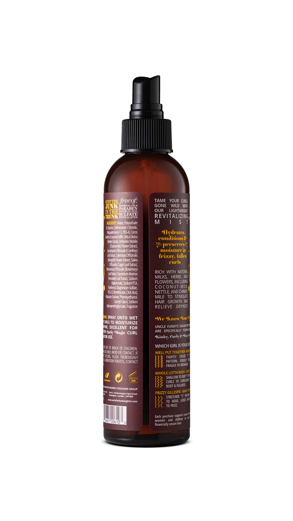 Uncle Funky's Daughter Thirsty Curls coconut-milk formula supports moisture and healthy-looking shine
