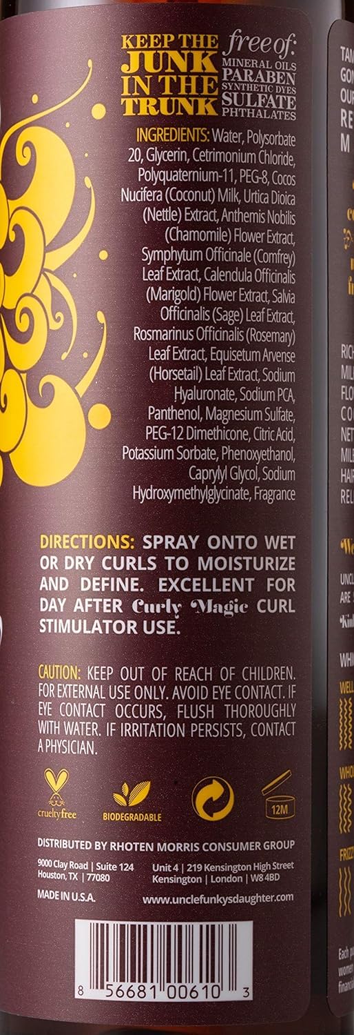 Ingredients scene showing coconut milk nettle chamomile for nourished curls