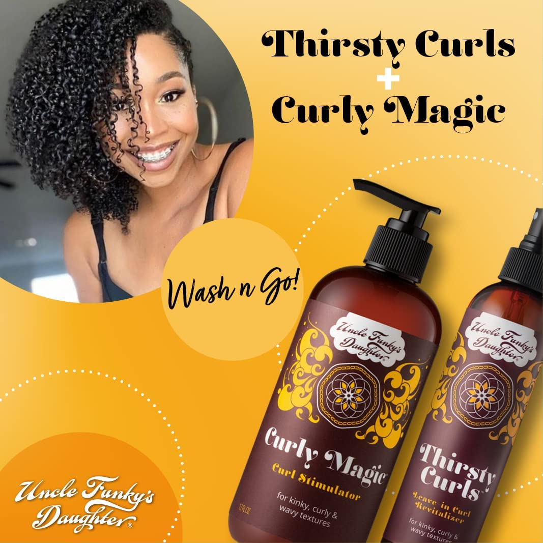 Shelf with Thirsty Curls and pairing products for extra moisture