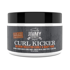 Uncle Jimmy Curl-Kicker bottle—easy application for all-day curl definition and moisture.