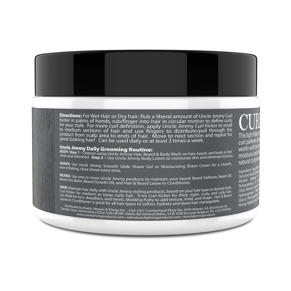 Uncle Jimmy Curl-Kicker damp hair model—shows natural texture and moisture.