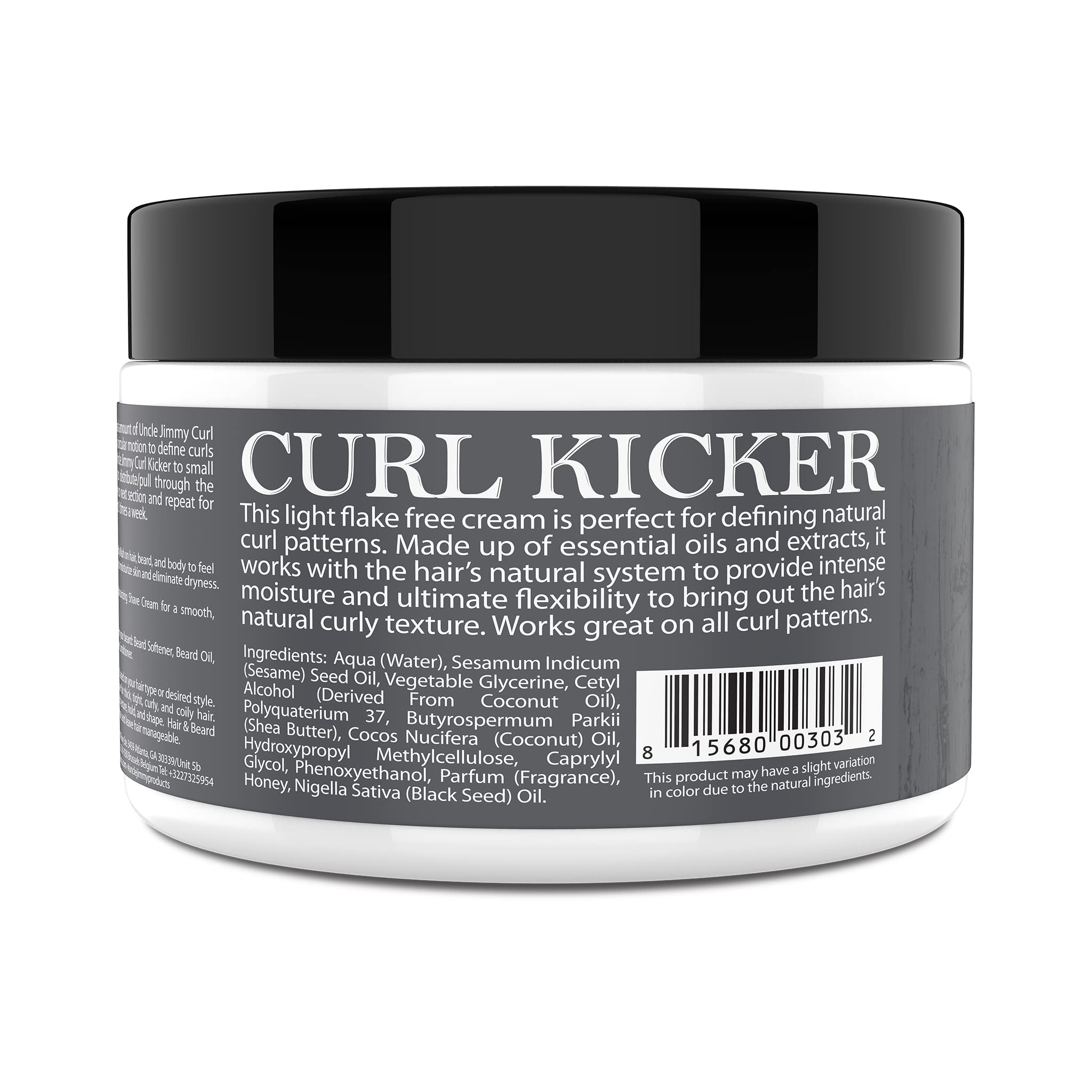 Uncle Jimmy Curl-Kicker hair application—demonstrates easy styling on damp hair.