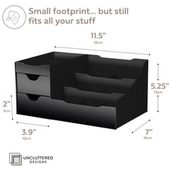 Uncluttered Designs vanity organizer with beard care setup supports tidy daily grooming