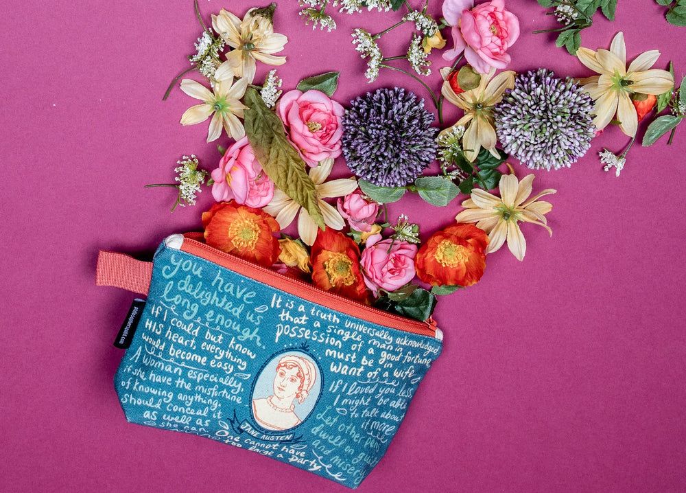 Jane Austen Bag quotes detail highlights seven quotes for daily literary flair.
