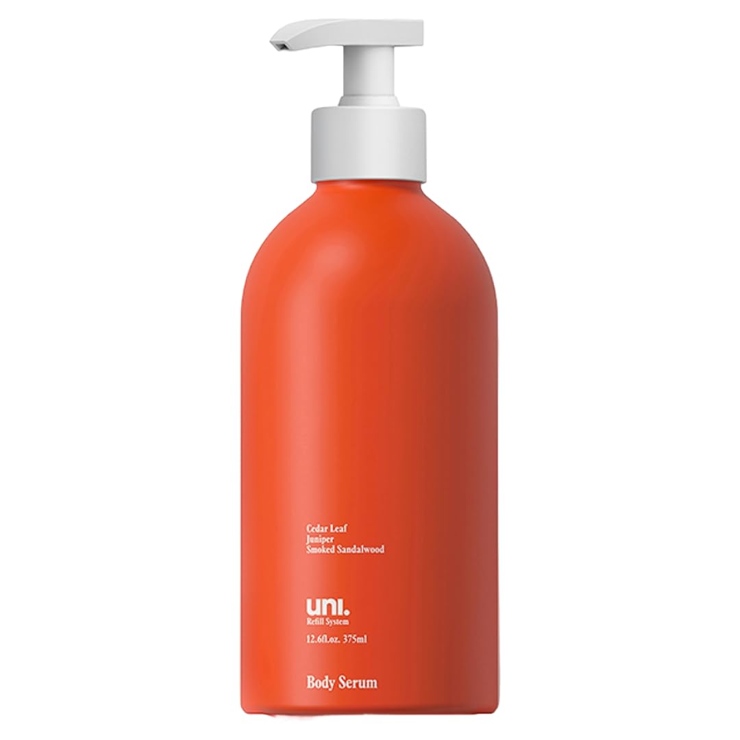 uni 24-hour hydrating body serum bottle showing fast absorbing hydration after shower