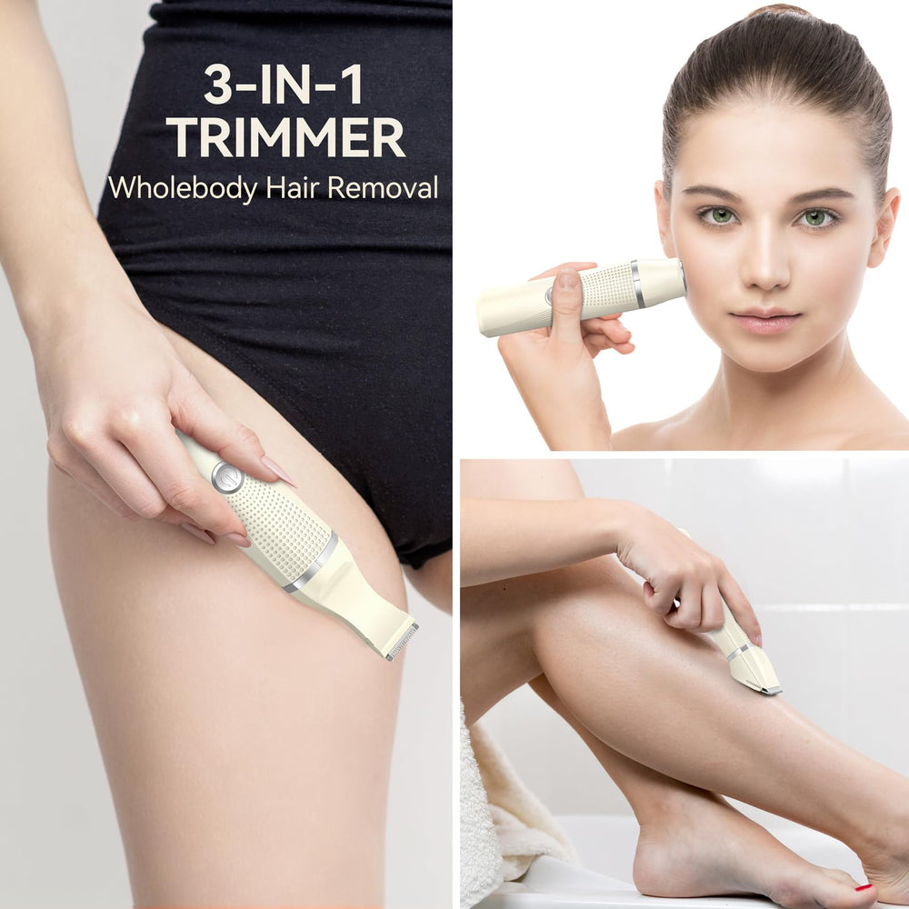 Unibono bikini-trimmer-head-guard for precise bikini line shaping with minimal irritation.