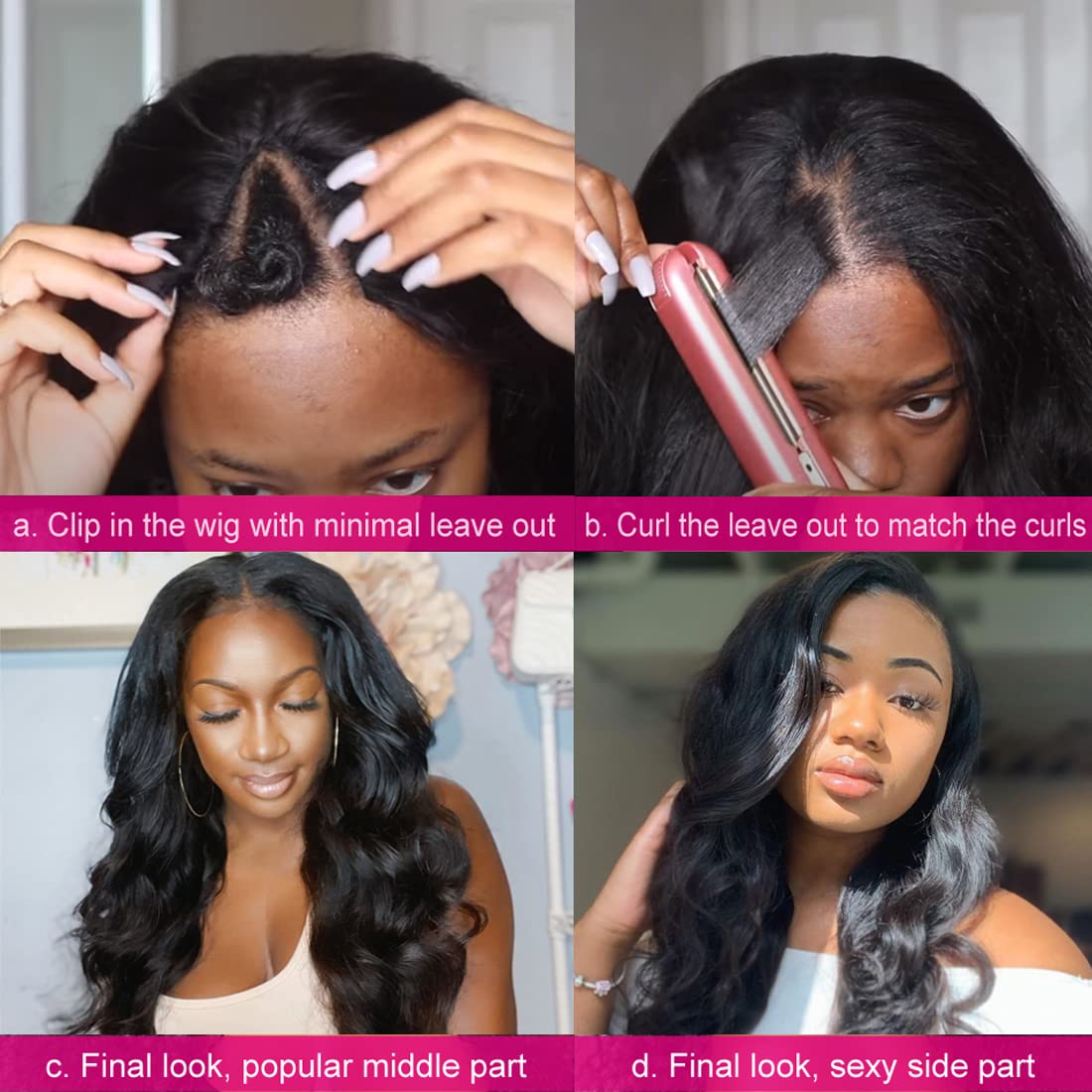 UNICE V Part Wigs natural hairline helps blend with edges for seamless looks