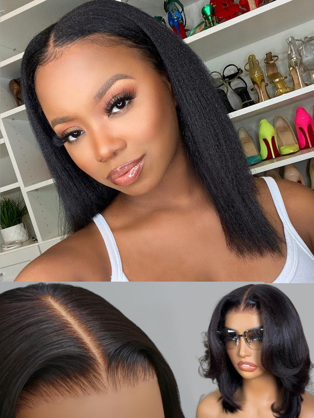 UNICE Yaki Straight Bob wig front view shows natural hairline for effortless daily wear