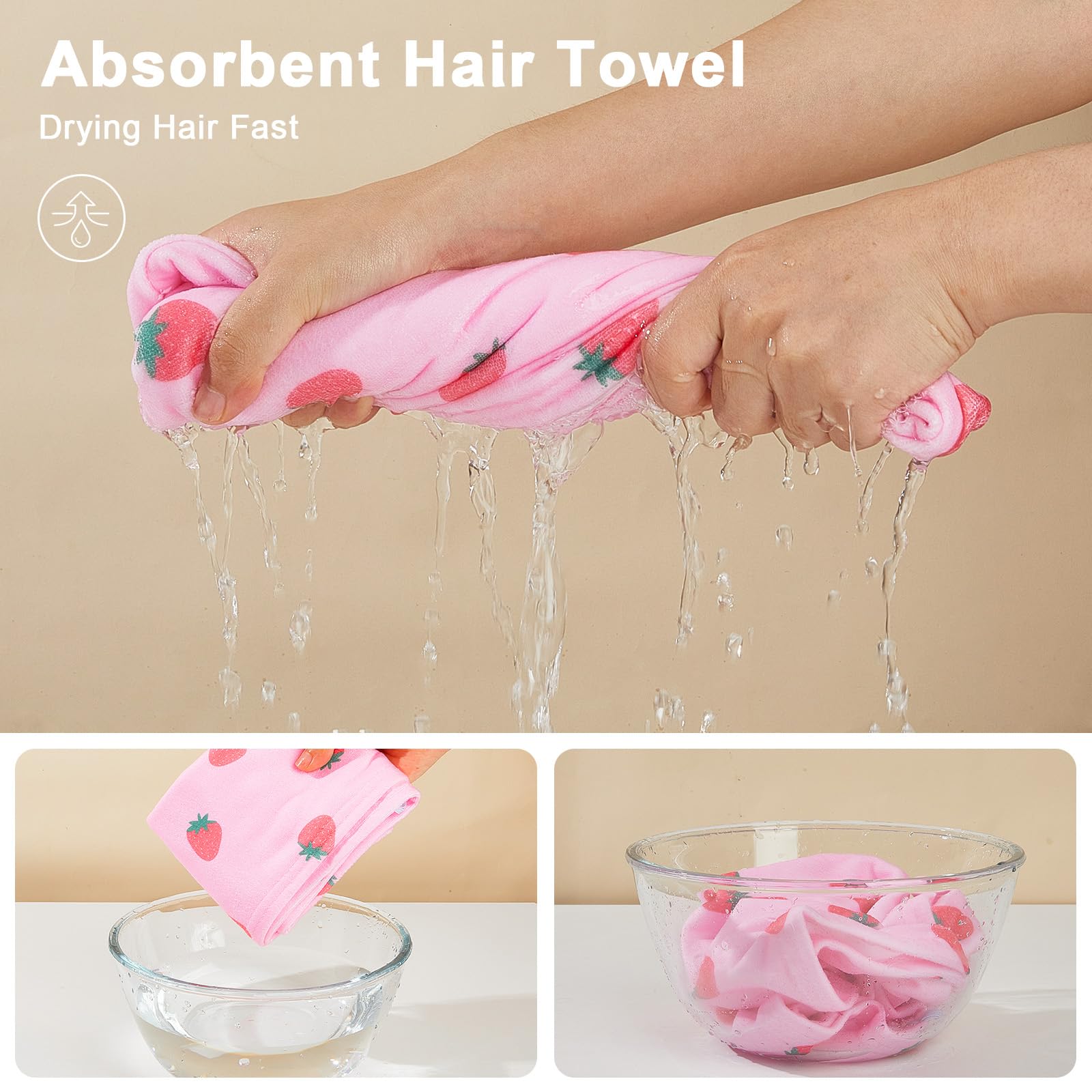 Unicorn Castle kid-size towel fits curly and thick hair types.
