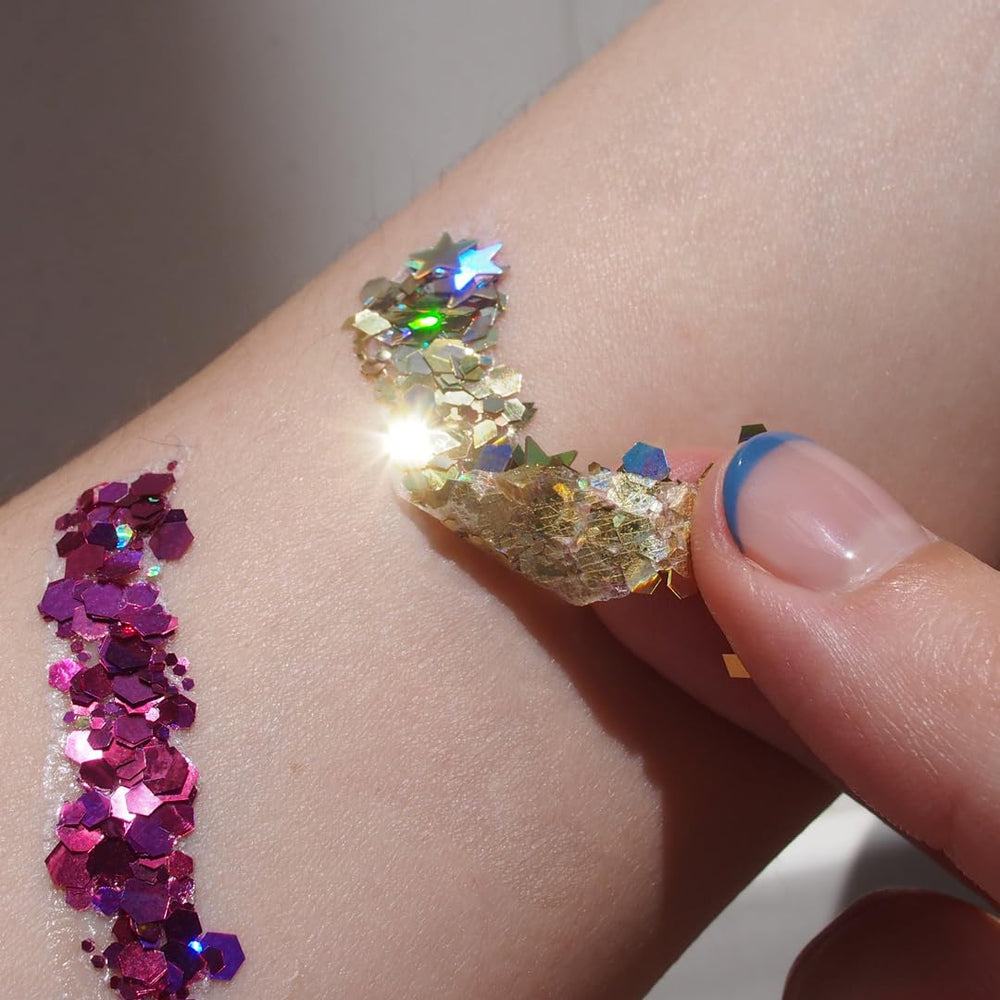 UNICORN SNOT Body glitter for festival-ready looks and long-lasting shine.