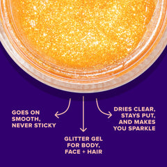UNICORN SNOT body glitter orange fire shimmer enhances body art and dazzling skin highlights