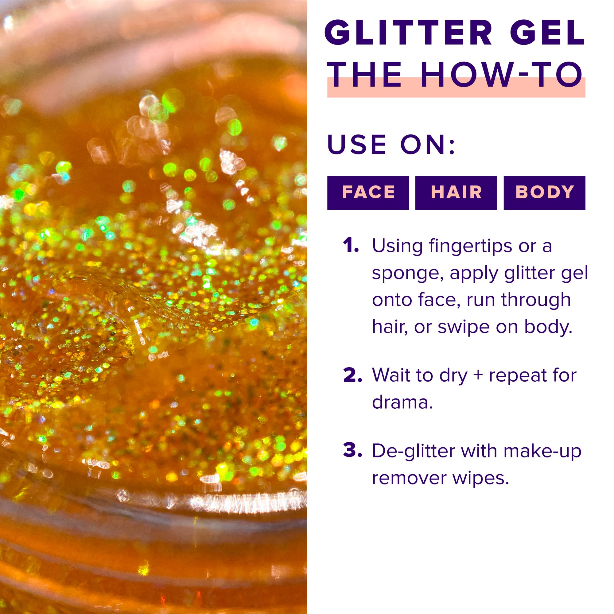 UNICORN SNOT glitter gel closeup orange fire texture ideal for product photography and reviews