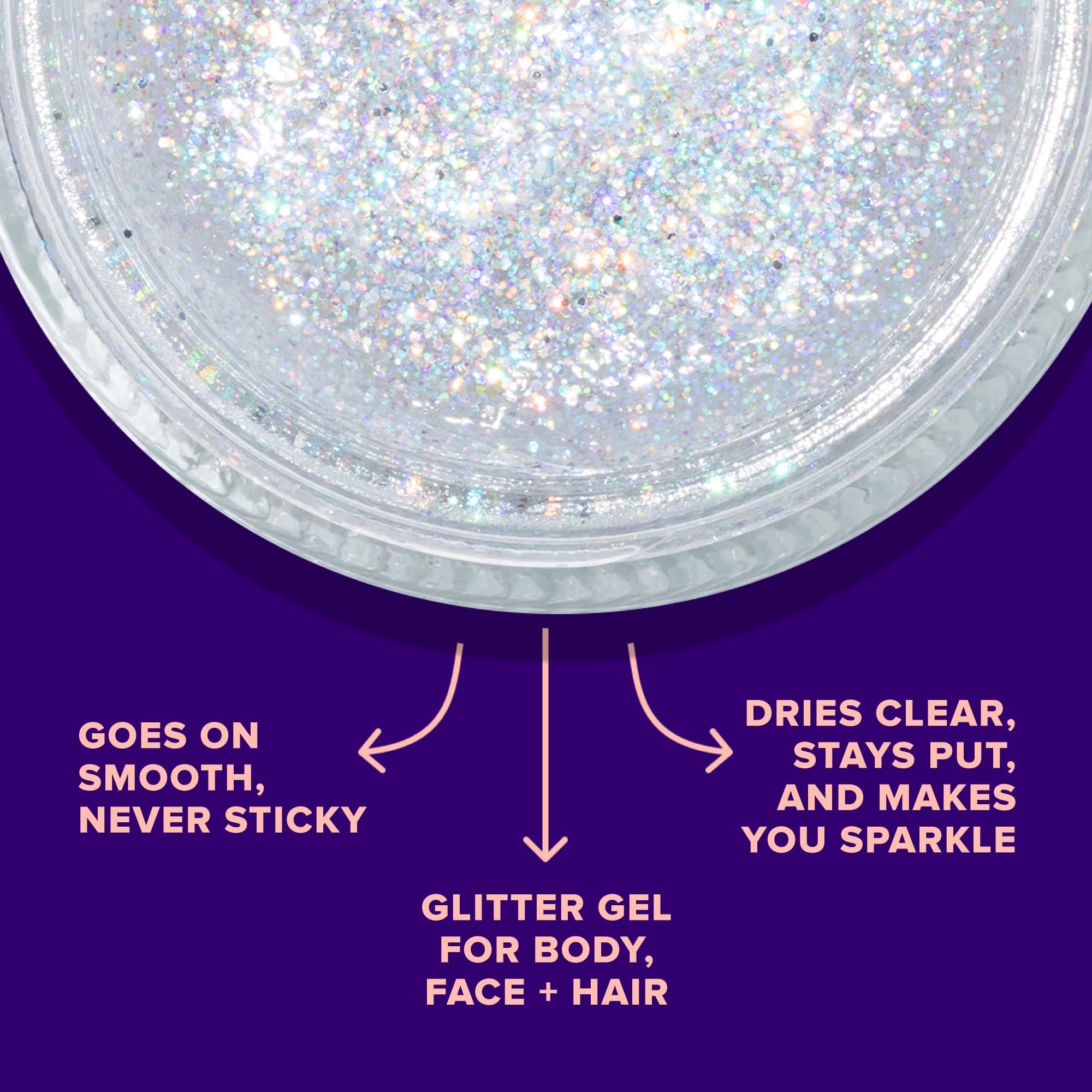UNICORN SNOT glitter gel disco facial application on cheekbones for highlight