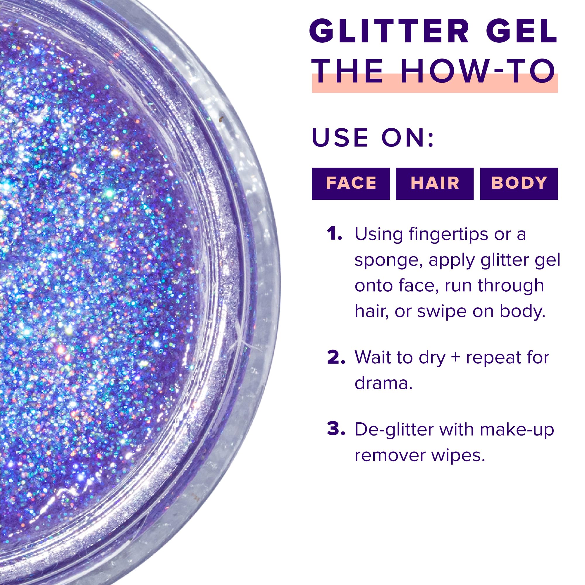 Unicorn Snot glitter gel vanity shot highlighting portable sparkle.