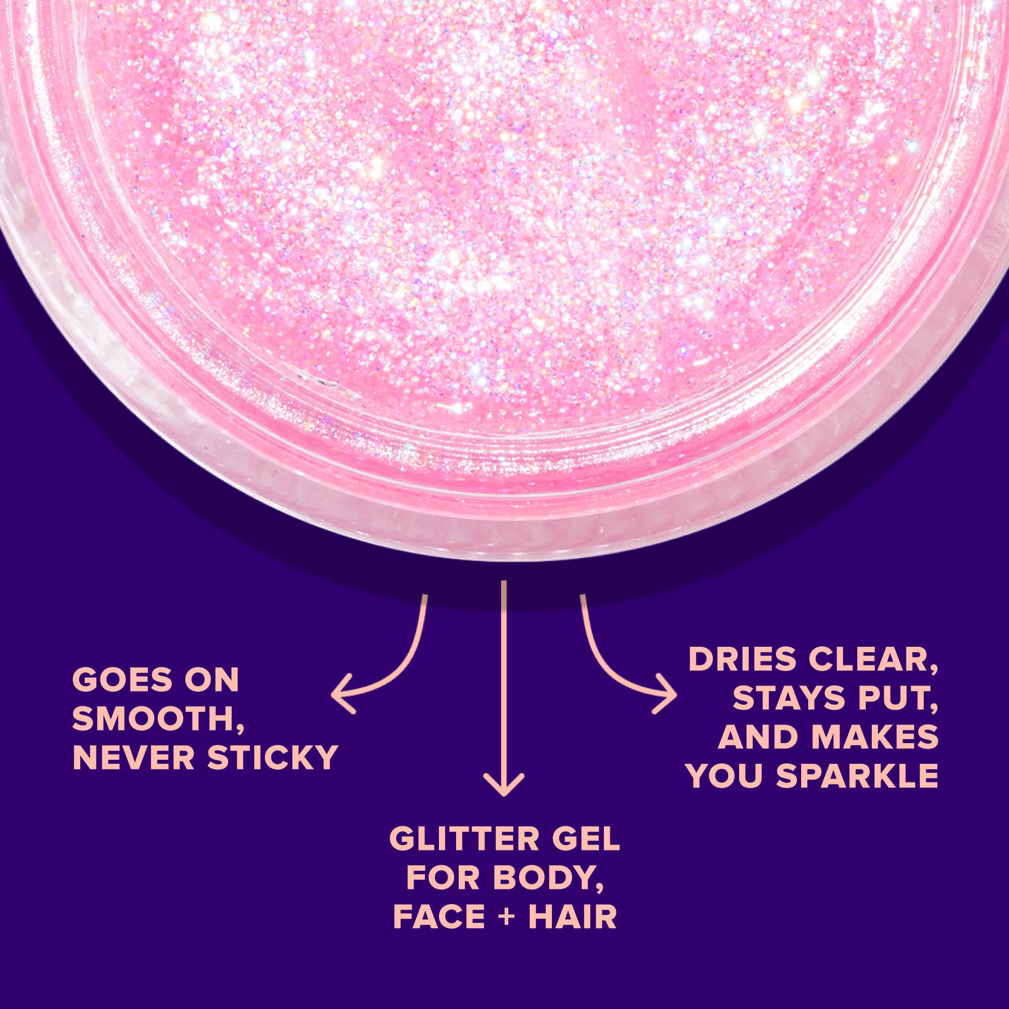 UNICORN SNOT holographic glitter closeup highlights multidimensional color and skin-safe formula.