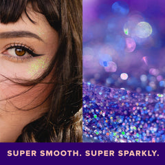 UNICORN SNOT hair-glitz glitter gel adds vibrant color to festival hairstyles.