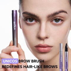 Unicos Eyebrow Pen angle brush close-up shows precise shaping